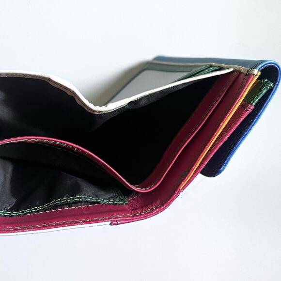 MyWalit Colorful Italian Leather Trifold Wallet ID Window Zip Coin Billfold - Picture 11 of 13